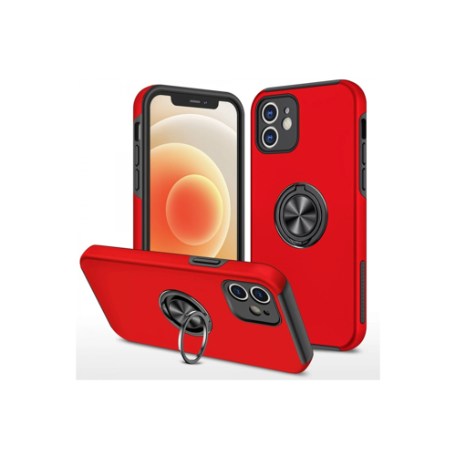 İphone 12 Elit Yüzüklü Kapak - Kırmızı