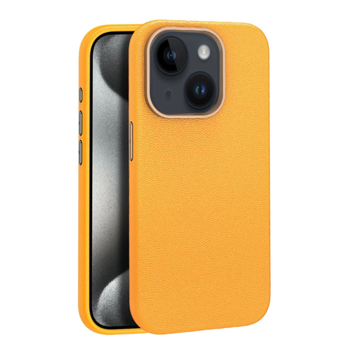 İphone 15 Wonder Deri Kapak - Turuncu