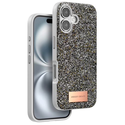 Onegif İphone 16 Bright Simli Kapak - Gümüş
