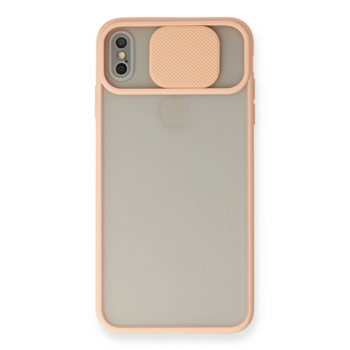 İphone X Palm Buzlu Kamera Sürgülü - Pembe
