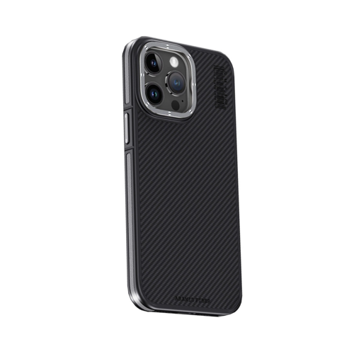 İphone 15 Aramid 600D Kevlar Karbon Fiber Kapak - Gri