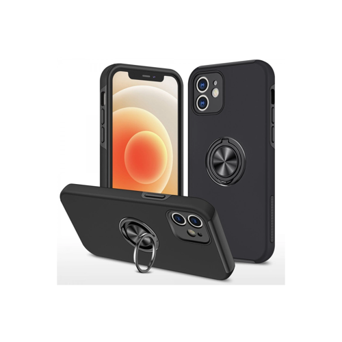 İphone 12 Elit Yüzüklü Kapak - Siyah