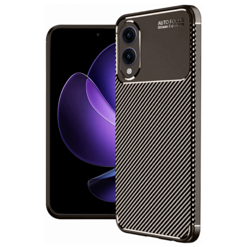 S25 Edge Auto Focus Karbon Kapak - Kahverengi