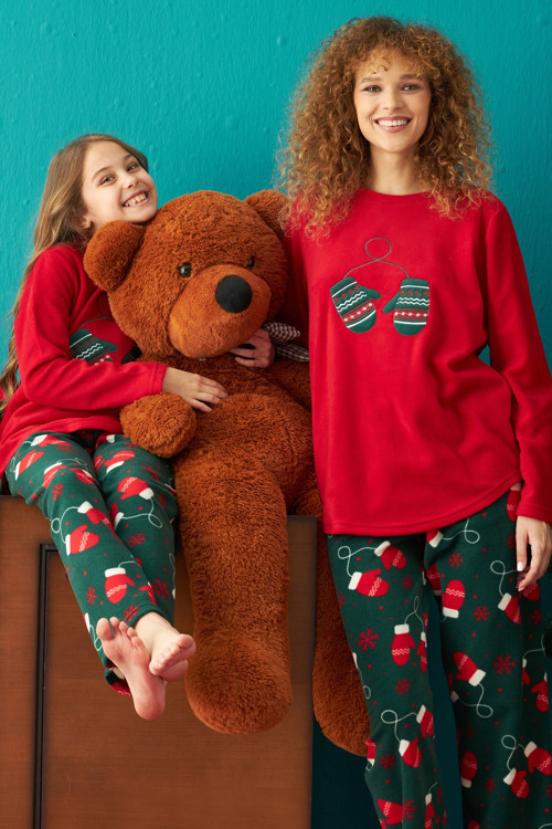 Alt-Üst Polar Nakışlı Pijama Takım
