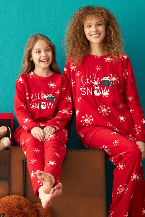 Alt-Üst Polar Nakışlı Pijama Takım