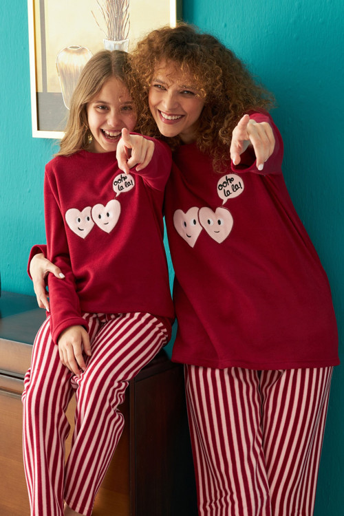 Alt-Üst Polar Nakışlı Pijama Takım