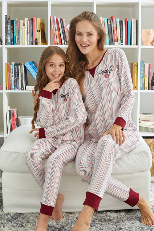 Pamuklu Likralı Örme Pijama Takım