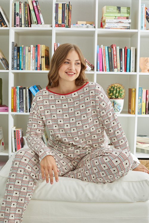 Pamuklu Likralı Curve Büyük Beden Battal Örme Pijama Takım