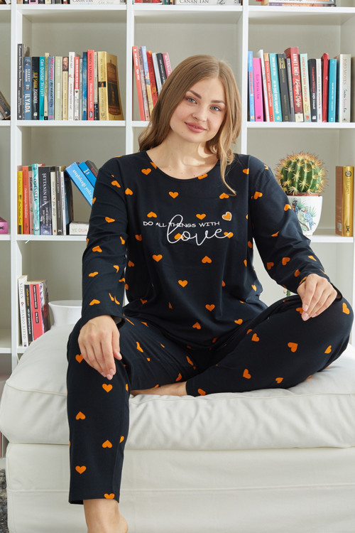 Pamuklu Likralı Curve Büyük Beden Battal Örme Pijama Takım
