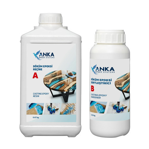 Anka Ultra Şeffaf Hobi Döküm Tipi Epoksi Reçine 1 Kg A+B Set 2:1 Karışım