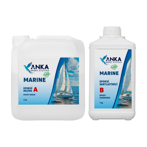 Anka Marine Ultra Şeffaf Epoksi Reçine 3 KG A+B Set (2:1 Karışım)