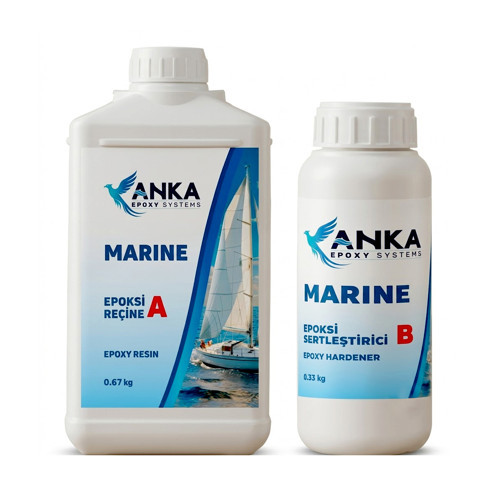 Anka Marine Ultra Şeffaf Epoksi Reçine 1 KG A+B Set (2:1 Karışım)