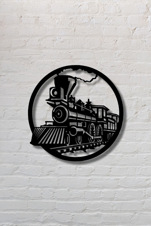 Dekoratif Buharlı Tren Metal Tablo