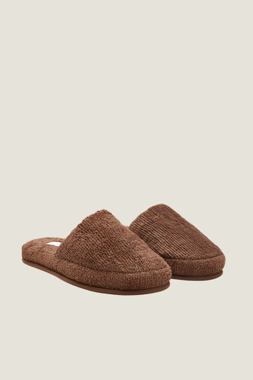 Solena %100 Pamuk Havlu Unisex Terlik Mocha
