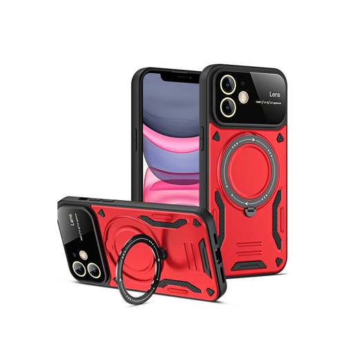 İphone 11 Joy Lens Standlı Kapak - Kırmızı