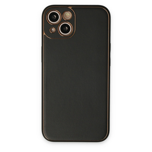İphone 14 Coco Deri Kapak - Siyah