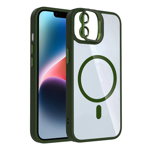İphone 11 Remim Lensli Standlı Kapak - Koyu Yeşil