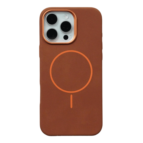 İphone 16 Luno Deri Kapak - Kahverengi