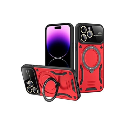 İphone 16 Joy Lens Standlı Kapak - Kırmızı