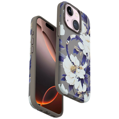 Onegif İphone 15 Flower Series Kapak - Gri
