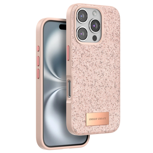 Onegif İphone 16 Bright Simli Kapak - Pembe