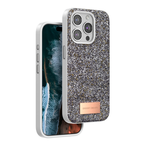 Onegif İphone 14 Bright Simli Kapak - Gümüş