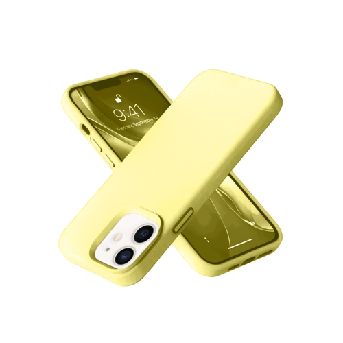 İphone 12 Nano İçi Kadife Silikon- Sarı