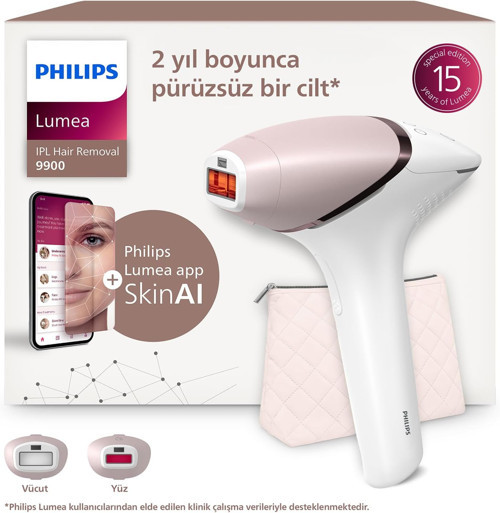 Lumea 9900 Serisi Bri950/02 Ipl Tüy Alma, Skinai Uygulama, Vücut Ve Yüz Için 2 Başlık, Çanta