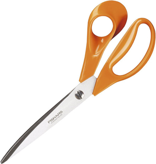 Evrensel Makas, Uzunluk: 25 Cm, Paslanmaz Çelik Bıçak/Plastik Saplar, Turuncu, Klasik, S94,