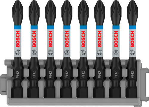 Professional Accessories 8Tlg. Schrauber Bit Set Kreuzschlitz (Impact Control, Ph2 Bits, Länge