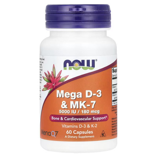 Mega D-3 K2 Vitamin & MK-7 5,000 IU / 180 mcg 60 Caps
