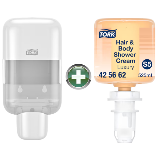 Mini S5 Sabun ve Dezenfektan Dispenseri Beyaz + 525 ml Şampuan Hediyeli