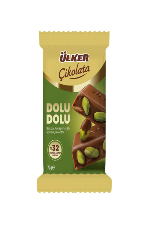 Çikolata Dolu Dolu Bütün Antep Fıstıklı Sütlü Çikolata (2 Adet)