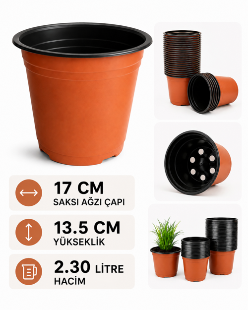 ÜRETİM SAKSISI 50 ADET ( 17 CM THERMOFORM SAKSI)