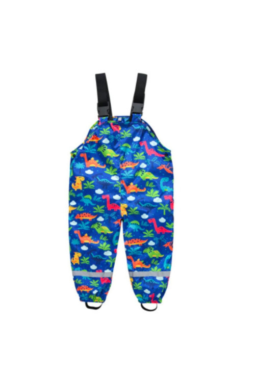 Renkli Dino Yağmur Pantalonu Yağmur Tulumu Pantolon