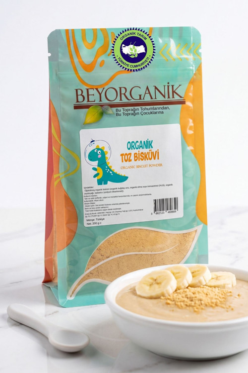 Organik Meyveli Toz Bisküvi 200gr