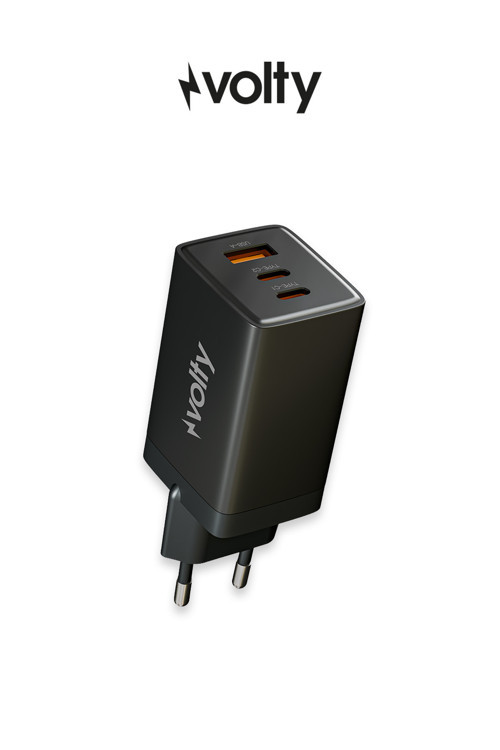 Hızlı Şarj Adaptörü 67W GaN + Type-C Kablo 100W PD | 3 Port, iPhone & Samsung Uyumlu (V0102011)