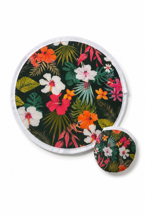 Katlanabilir Japon Yelpazesi 20 cm | Mini El Yelpazesi | Kılıflı | Çantalık | Tropical Bloom
