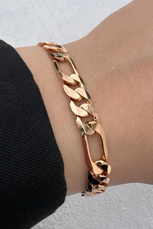 Kararmaz Renk Atmaz Xuping Rose Gold Figaro Zincir Kadın Çelik Bileklik
