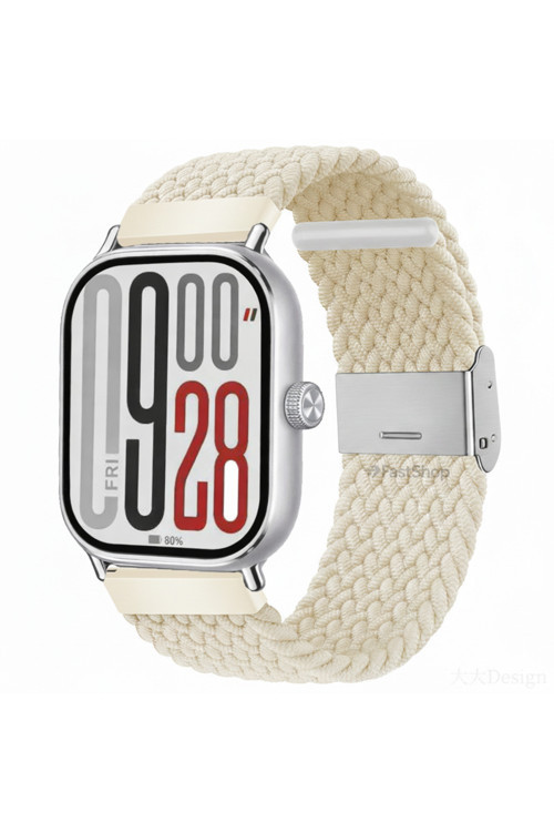 Redmi Watch 4 / 5 / 6 Uyumlu Metal Clips Kumaş Örgü Akıllı Saat Kordon