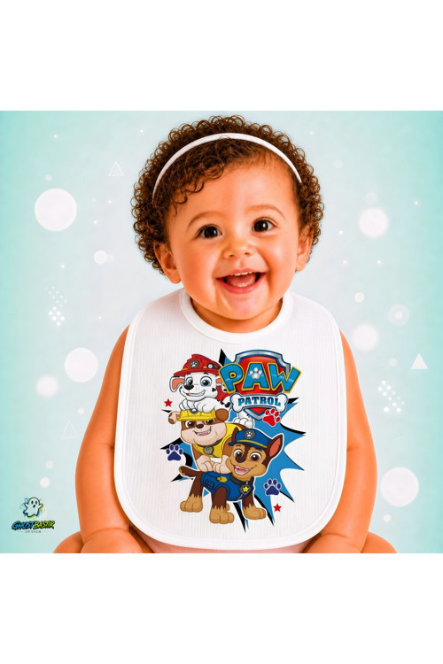 Paw Patrol Keten Bebek Mama Önlüğü – Yumuşak, Emici, Yıkanabilir, Özel Tasarım P148
