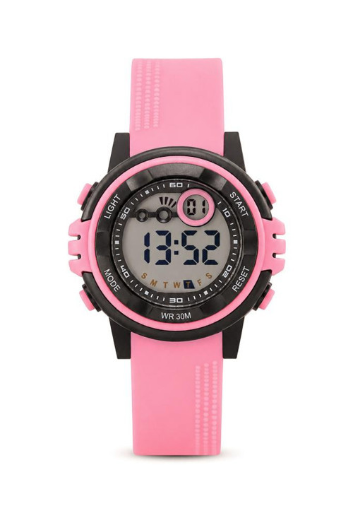 Kız Çocuk Dijital Spor Pembe Silikon Kordon Kol Saati ST-304433