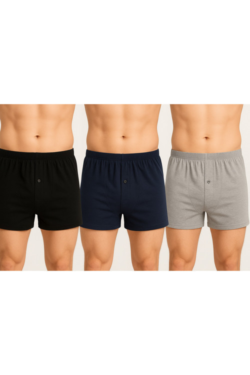 Erkek Boxer Seti 3 Adet Karışık Renk
