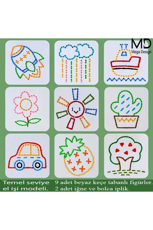 9'Lu Sevimli Figürlü El İşi Seti Çocuklar İçin Zeka,Hayal Gücü Ve El Becerileri Geliştiricisi