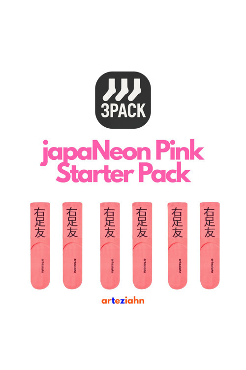 Japaneon Pink Pack (3 Pack) Neon Pembe Unisex Lifestyle & Spor 3'Lü Çorap Seti