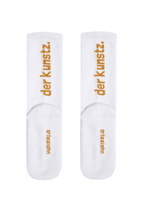 Der Kunstz. 2Pack Pembe, Off-White/Gold Unisex Spor & Lifestyle Havlu Taban Çorap (2 Adet)