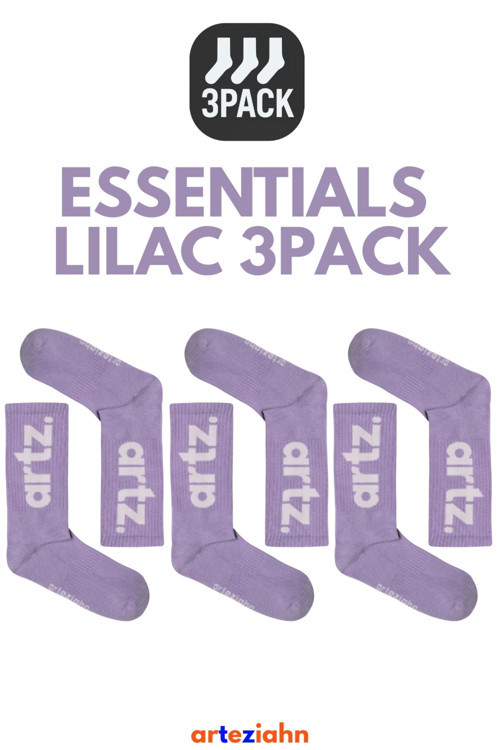 Essentials Lilac - Mor 3'Lü Unisex Spor & Lifestyle Havlu Taban Çorap Paket