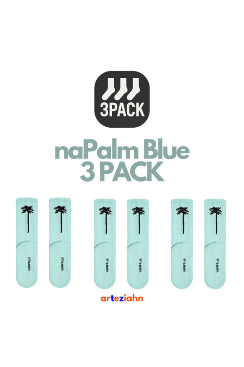 Napalm Blue 3Pack Mavi Unisex Lifestyle & Spor Havlu Taban 3'Lü Çorap Seti