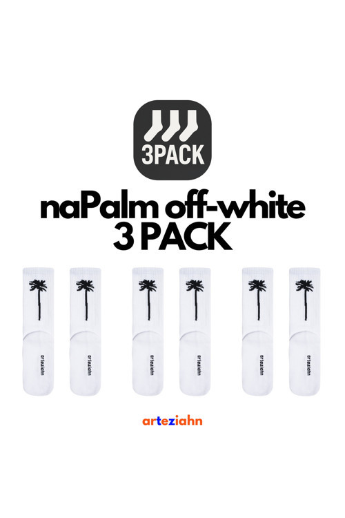 Napalm Off-White 3Pack Beyaz Unisex Lifestyle & Spor Havlu Taban 3'Lü Çorap Seti
