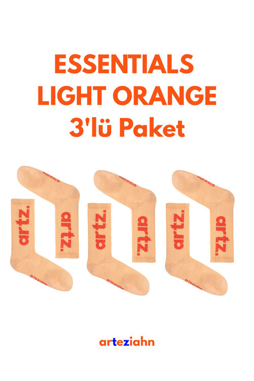 Essentials Light Orange 3Pack Unisex Spor & Lifestyle Havlu Taban 3'Lü Çorap Seti